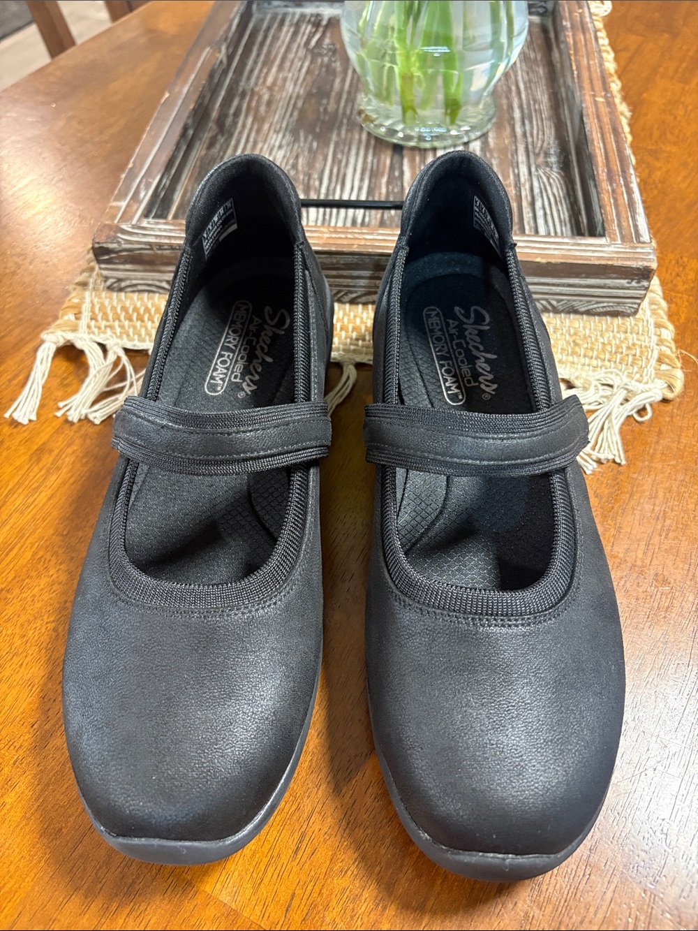 Skechers Women’s Black Slip-On Loafers with Memory Foam